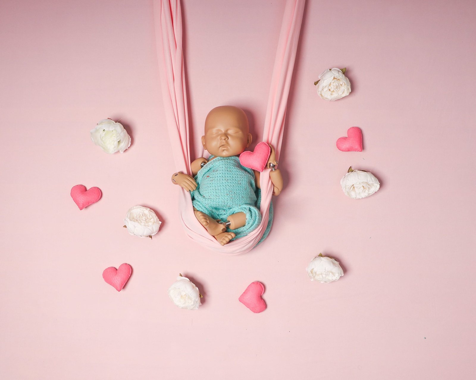 new born pink swing